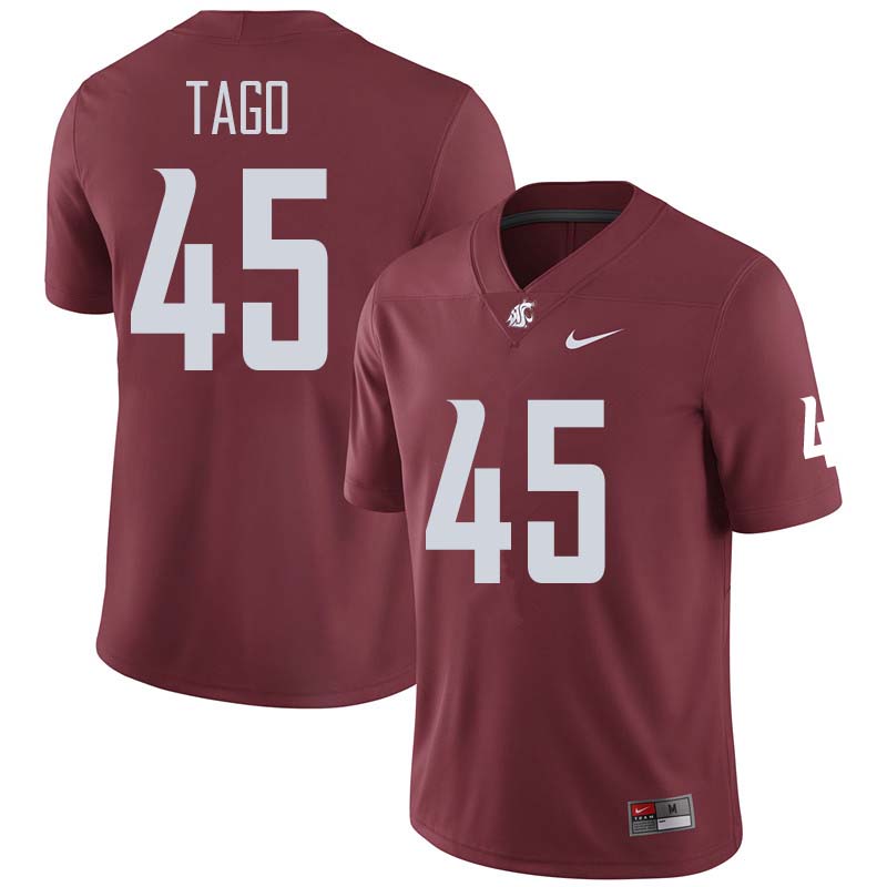 Men #45 Logan Tago Washington State Cougars College Football Jerseys Sale-Crimson